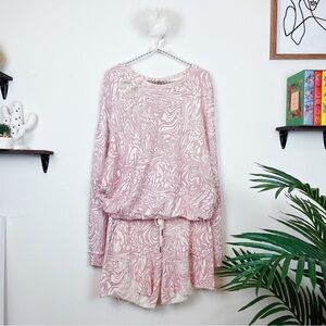 n:philanthropy Vinn Sweatshirt&Coco Short in Mauve Leopard
